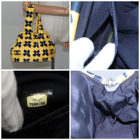 CHANEL Hand Bag Canvas Yellow CC - Picture 15 of 15
